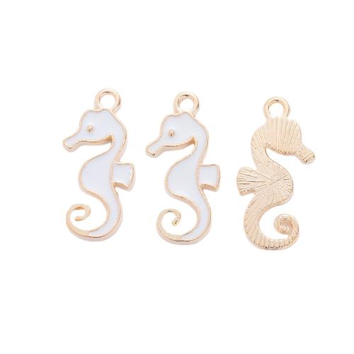 Colgantes de esmalte de la aleación del cinc, aleación de zinc, Caballito de mar, chapado, Bricolaje, más colores para la opción, 100PCs/Bolsa, Vendido por Bolsa