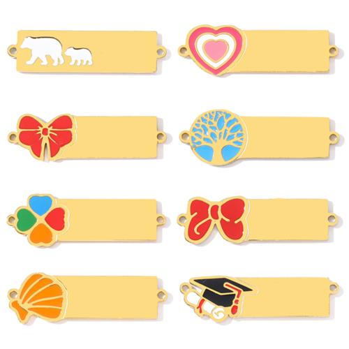 Connecteur de charme en acier inoxydable, Acier inoxydable 304, Placage, DIY & émail, plus de couleurs à choisir Vendu par sac