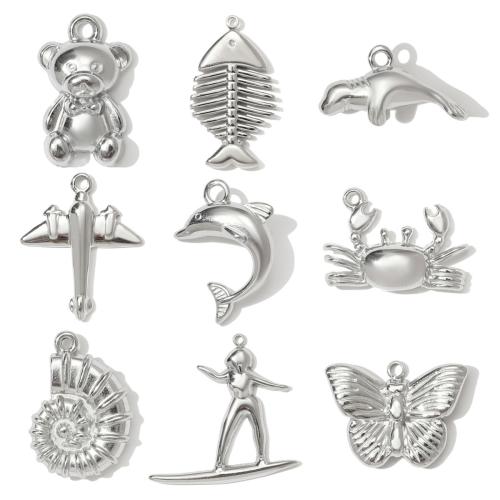 Stainless Steel Pendants, 304 Stainless Steel, plated, DIY, silver color 