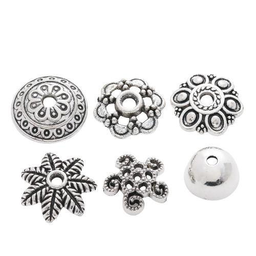 Perles en alliage zinc, alliage de zinc, Placage de couleur argentée, DIY & creux Vendu par sac