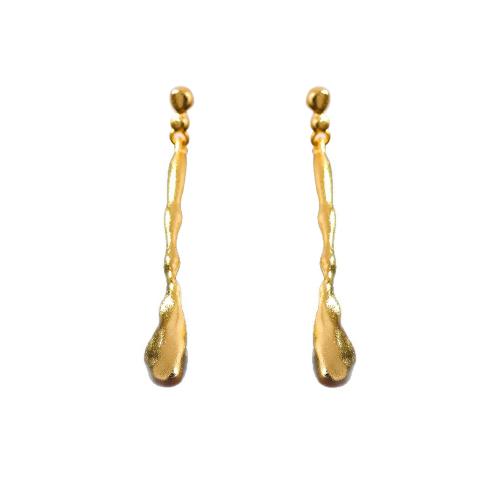 Латунные серьги падение, Латунь, Другое покрытие, ювелирные изделия моды & Женский, Золотой продается Пара