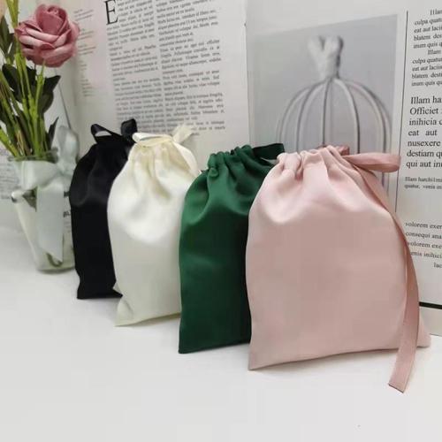 Satin Jewelry Pouches Bags, Rectangle, dustproof, Random Color 