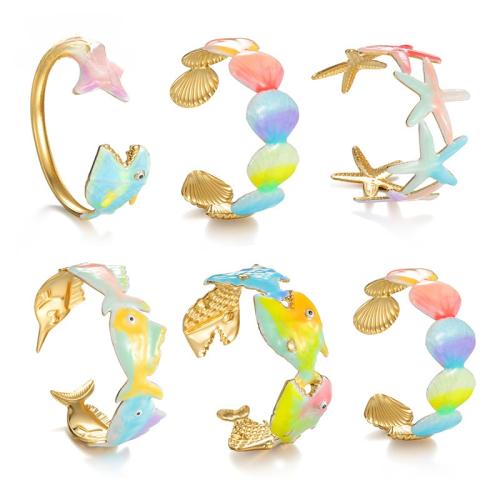 Bracelet en acier inoxydable, Acier inoxydable 304, Placage de couleur d'or, bijoux de mode & styles différents pour le choix & pour femme, multicolore, Vendu par PC