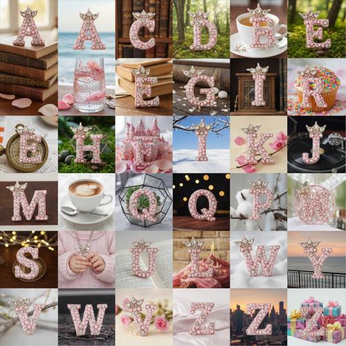 Sewing on Patch, Brass, with Glass Rhinestone & Sequins & Plastic Pearl, Alphabet Letter, plated, DIY 