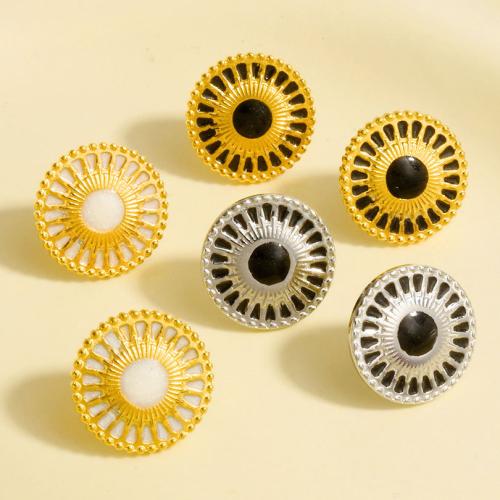 Серьги из нержавеющей стали, Нержавеющая сталь 304, Круглая, Другое покрытие, ювелирные изделия моды & эмаль, Много цветов для выбора продается Пара