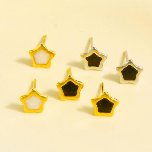Серьги из нержавеющей стали, Нержавеющая сталь 304, Звезда, Другое покрытие, ювелирные изделия моды & эмаль, Много цветов для выбора продается Пара