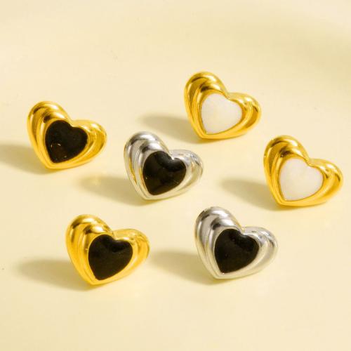 Серьги из нержавеющей стали, Нержавеющая сталь 304, Сердце, Другое покрытие, ювелирные изделия моды & эмаль, Много цветов для выбора продается Пара