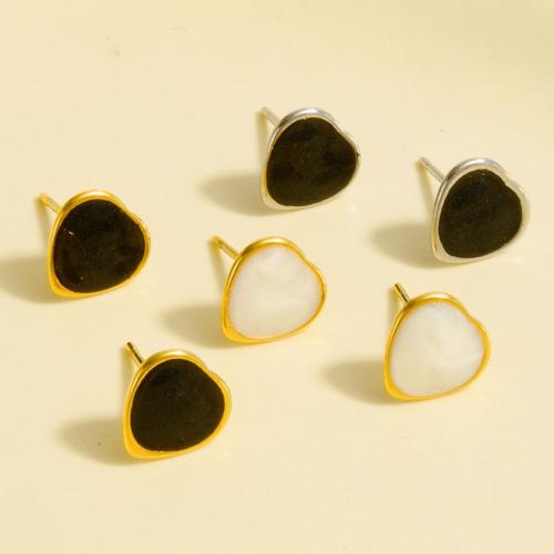 Серьги из нержавеющей стали, Нержавеющая сталь 304, Сердце, Другое покрытие, ювелирные изделия моды & эмаль, Много цветов для выбора продается Пара