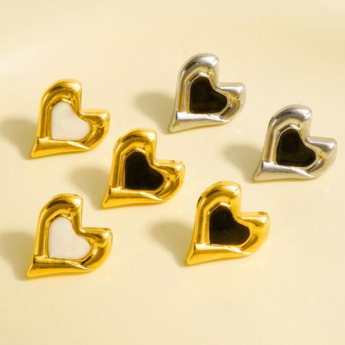Серьги из нержавеющей стали, Нержавеющая сталь 304, Сердце, Другое покрытие, ювелирные изделия моды & эмаль, Много цветов для выбора продается Пара