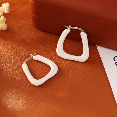 Латунные серьги падение, Латунь, плакированный настоящим золотом, ювелирные изделия моды & Женский & эмаль, продается Пара