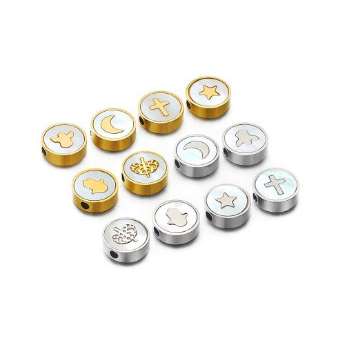 Stainless Steel Beads, 304 Stainless Steel, gold color plated, DIY & enamel 