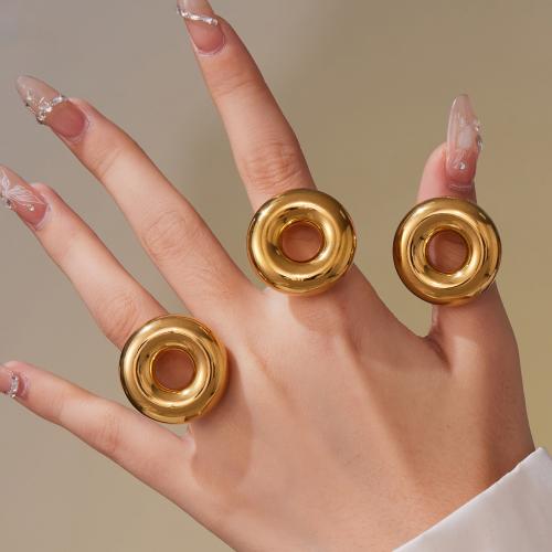 Bague en acier inoxydable, Acier inoxydable 304, Placage de couleur d'or, bijoux de mode, plus de couleurs à choisir, Vendu par PC