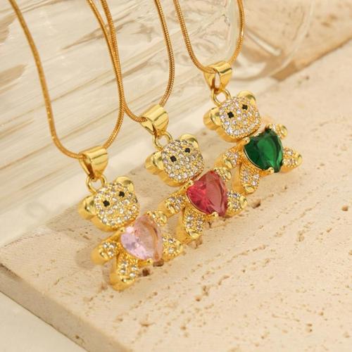 キュービックジルコンマイクロパヴェブラスネックレス, 銅, ゴールドメッキ, ファッションジュエリー & マイクロパヴェジルコニア, 無色, 売り手 パソコン