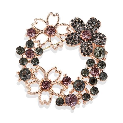 Strass Zink Legierung Brosche, Zinklegierung, für Frau & mit Strass & hohl, keine, verkauft von PC