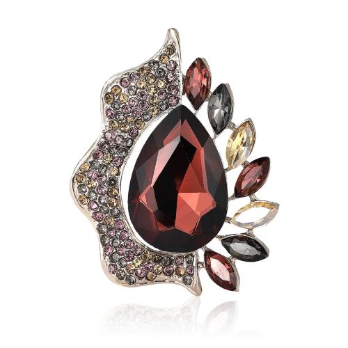 Strass Zink Legierung Brosche, Zinklegierung, plattiert, für Frau & mit Strass & hohl, keine, verkauft von PC