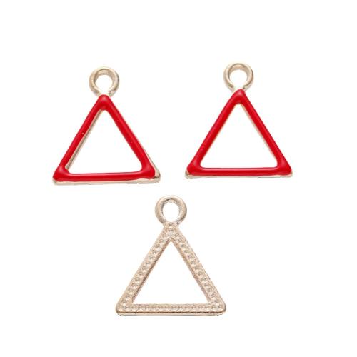 Colgantes de esmalte de la aleación del cinc, aleación de zinc, Triángulo, chapado, Bricolaje, más colores para la opción, 100PCs/Bolsa, Vendido por Bolsa