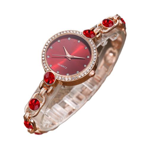 Mode Montre-bracelet, Alliage, avec verre, Placage, bijoux de mode & pour femme & avec strass, plus de couleurs à choisir cm, Vendu par PC