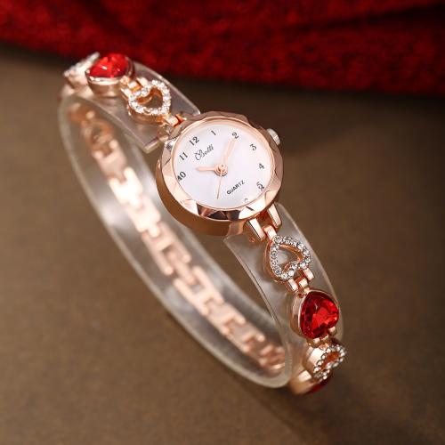 Fashion Watch Bracelet, Alloy, with Glass & 304 Stainless Steel, plated, fashion jewelry & for woman & with rhinestone cm [