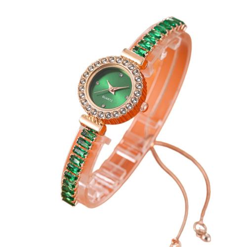 Mode Montre-bracelet, Alliage, avec verre & Acier inoxydable 304, Placage, bijoux de mode & pour femme & avec strass, plus de couleurs à choisir cm, Vendu par PC