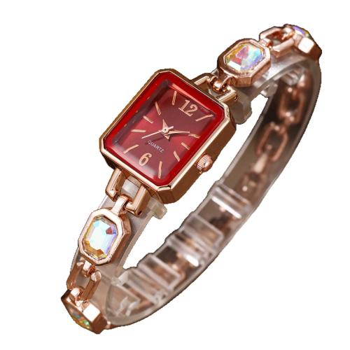 Mode Montre-bracelet, Alliage, avec verre & Acier inoxydable 304, Placage, bijoux de mode & pour femme & avec strass, plus de couleurs à choisir cm, Vendu par PC