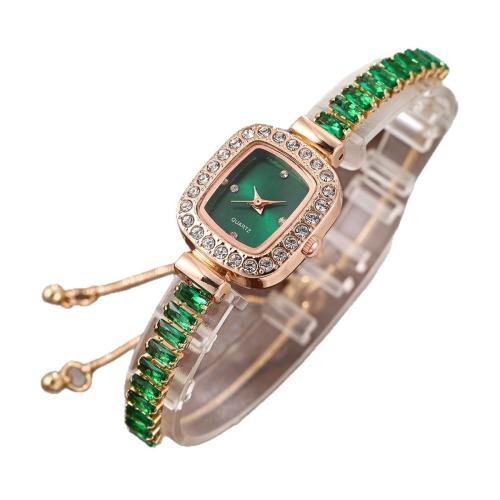 Fashion Watch Bracelet, Alloy, with Glass & 304 Stainless Steel, plated, fashion jewelry & for woman & with rhinestone cm [