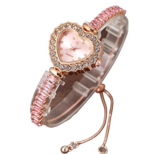 Fashion Watch Bracelet, Alloy, with Glass & 304 Stainless Steel, plated, fashion jewelry & for woman & with rhinestone cm [