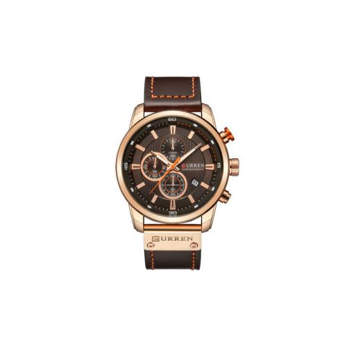 aleación de zinc Pulsera de reloj, con Cuero de PU & Vidrio, Esférico, chapado, Resistente al agua de la vida & con el calendario único & para hombre, más colores para la opción, 275x24mm, Vendido por UD