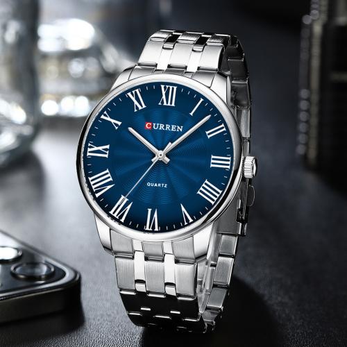 aleación de zinc Pulsera de reloj, con Vidrio, Esférico, chapado, Resistente al agua de la vida & con número romano & para hombre, más colores para la opción, 230x22mm, Vendido por UD