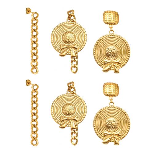 Boucle d'oreille goutte inox, Acier inoxydable 304, Placage de couleur d'or, bijoux de mode, plus de couleurs à choisir, Vendu par PC