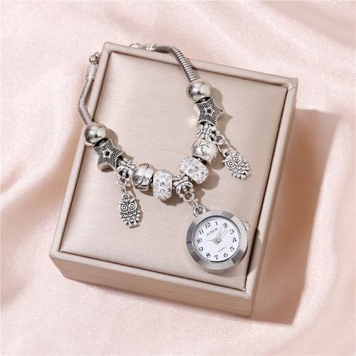 Mode Montre-bracelet, Alliage, avec verre & Acier inoxydable 304, Placage, bijoux de mode & pour femme & avec strass, plus de couleurs à choisir, Vendu par PC