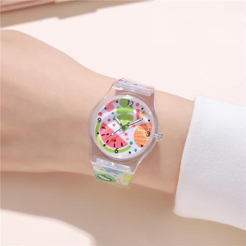 子供向けの腕時計ブレスレット, 合金, とともに プラスチック & ガラス & 304ステンレススチール, メッキ, ファッションジュエリー & ユニセックス, 無色, 売り手 パソコン