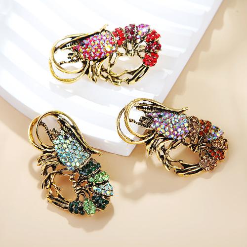 Strass Zink Legierung Brosche, Zinklegierung, Hummer, plattiert, Modeschmuck & unisex & mit Strass, keine, verkauft von PC