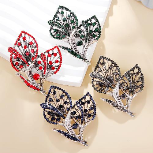 Strass Zink Legierung Brosche, Zinklegierung, Calla-Lilien, plattiert, für Frau & mit Strass & hohl, keine, verkauft von PC