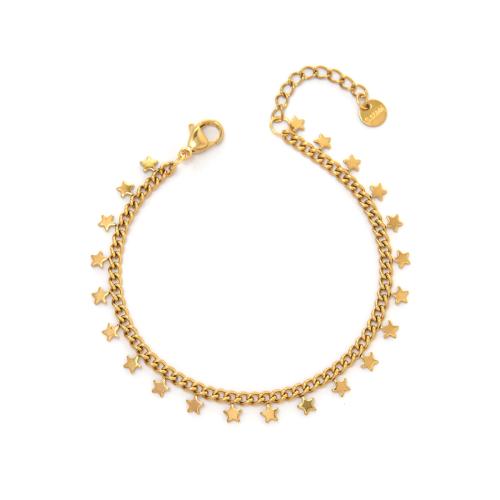 Bracelets en acier inoxydable, Acier inoxydable 304, Placage de couleur d'or, bijoux de mode & pour femme, Vendu par PC