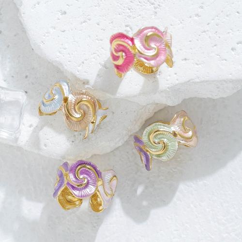 Émail Bague en Acier inoxydable , Acier inoxydable 304, Placage de couleur d'or, bijoux de mode & pour femme & émail, plus de couleurs à choisir, Vendu par PC