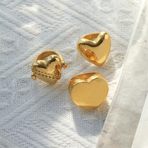 Bague en acier inoxydable, Acier inoxydable 304, Placage, normes différentes pour le choix & styles différents pour le choix & pour femme, doré, Vendu par PC