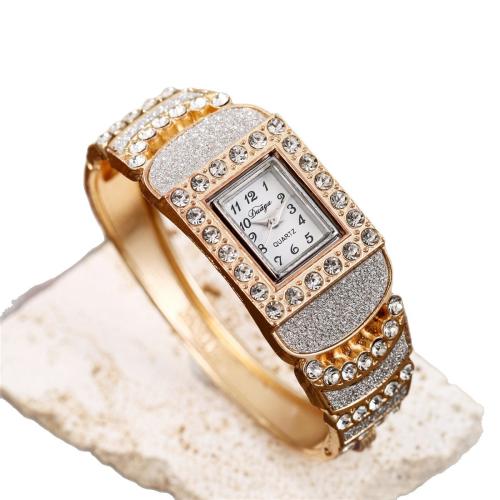 Bangle Watch, Alloy, with Glass, plated, fashion jewelry & for woman & with rhinestone cm [