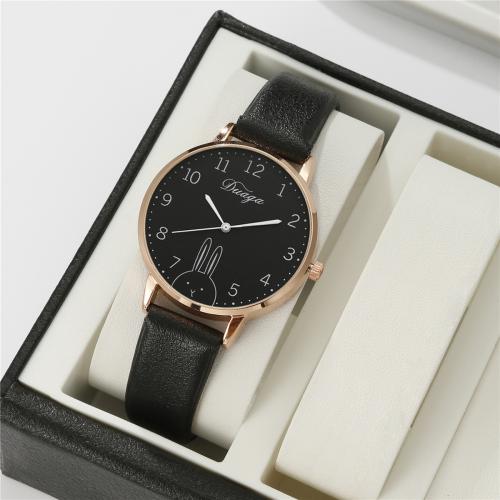 Bracelets de montre pour femmes, Alliage, avec Faux cuir & verre & Acier inoxydable 304, Placage, bijoux de mode, plus de couleurs à choisir cm, Vendu par PC