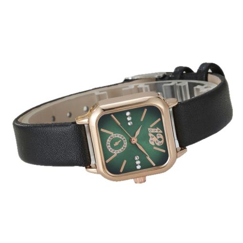 Bracelets de montre pour femmes, Alliage, avec Faux cuir & verre & Acier inoxydable 304, Placage, bijoux de mode & avec strass, plus de couleurs à choisir cm, Vendu par PC