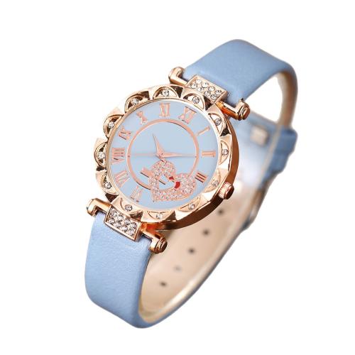 Bracelets de montre pour femmes, Alliage, avec Faux cuir & verre, Placage, bijoux de mode & unisexe & avec strass, plus de couleurs à choisir .5 cm, Vendu par PC