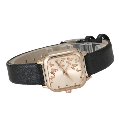 Bracelets de montre pour femmes, Alliage, avec Faux cuir & verre & Acier inoxydable 304, Placage, bijoux de mode & avec strass, plus de couleurs à choisir cm, Vendu par PC