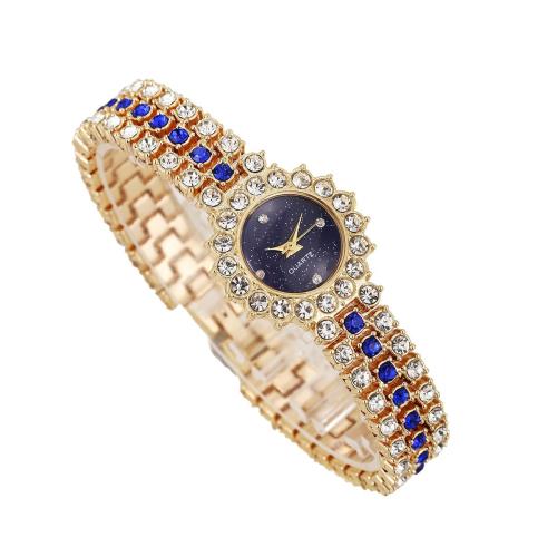 Mode Montre-bracelet, Alliage, avec verre & Acier inoxydable 304, Placage, bijoux de mode & pour femme & avec strass, plus de couleurs à choisir cm, Vendu par PC