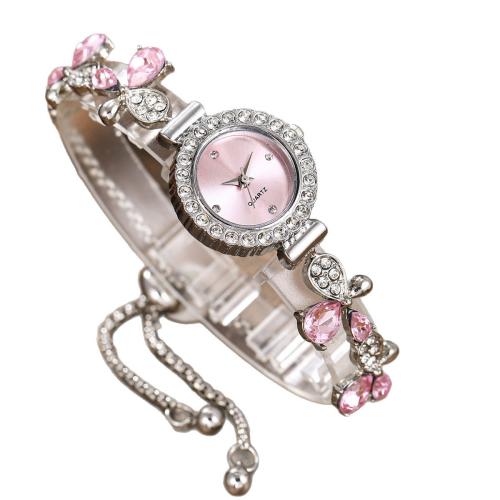 Mode Montre-bracelet, Alliage, avec verre & Acier inoxydable 304, Placage, bijoux de mode & pour femme & avec strass, plus de couleurs à choisir cm, Vendu par PC