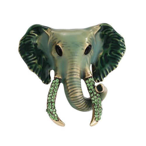 Broche émail, alliage de zinc, éléphant, Placage, unisexe & avec strass, plus de couleurs à choisir, Vendu par PC