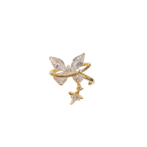 Boucles d'oreilles en laiton zircon cubique pavent, papillon, Placage, bijoux de mode & pavé de micro zircon & pour femme, plus de couleurs à choisir Vendu par PC