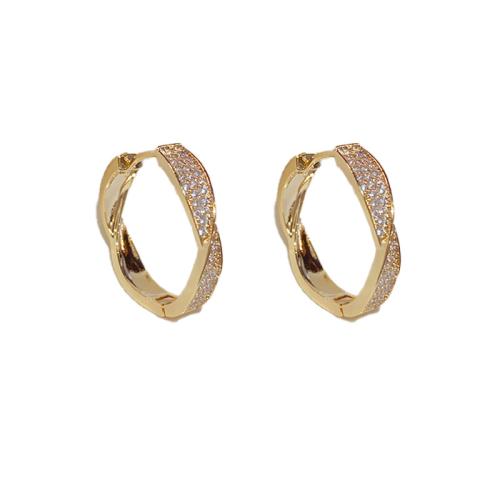 Boucles d'oreilles en laiton zircon cubique pavent, Placage, bijoux de mode & pavé de micro zircon & pour femme, plus de couleurs à choisir Vendu par paire