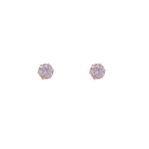 Cubic Zircon Brass Earring, real gold plated, fashion jewelry & micro pave cubic zirconia & for woman, 7mm 