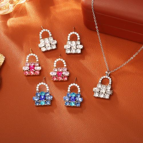 Micro cúbicos Circonia allanar sistemas de la joyería de cobre amarillo, metal, Bolso de Mano, chapado, diferentes estilos para la opción & micro arcilla de zirconia cúbica & para mujer, Vendido por UD