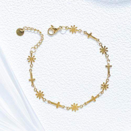 Bracelets en acier inoxydable, Acier inoxydable 304, Placage de couleur d'or, bijoux de mode & pour femme, Vendu par PC