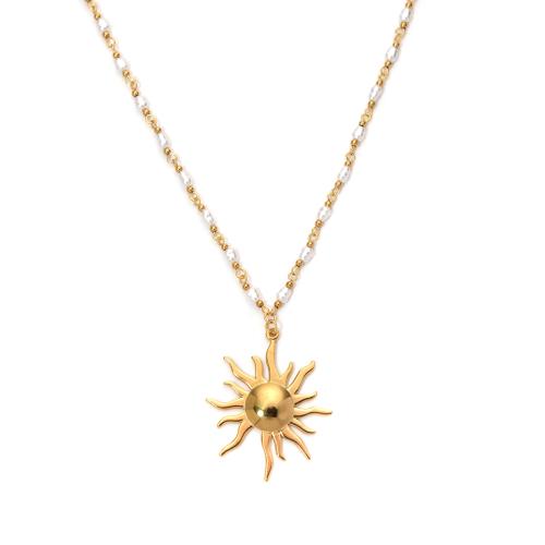 ステンレス鋼のジュエリーネックレス, 304ステンレススチール, とともに プラスチック製パール, 18Kゴールドメッキ, ファッションジュエリー & 女性用, 売り手 パソコン